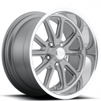 20" Staggered U.S. Mags Wheels Rambler U111 Textured Gray with Diamond Cut Lip Rims 