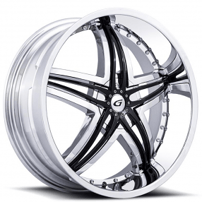 20" Diablo-Gianna Wheels Blitz Chrome with Black Inserts Rims 