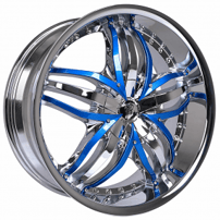 20" Diablo Wheels Angel Chrome with Custom Finish Inserts Rims