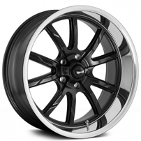 20" Ridler Wheels 650 Matte Black with Polished Lip Rims 