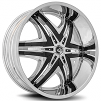 28" Diablo Wheels Elite Chrome with Black Inserts Rims