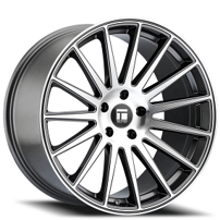 22" Staggered Touren Wheels TR92 3292 Gloss Graphite with Machined Face Rims