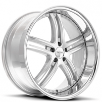 20" XIX Wheels X15 Silver Machine with SS Lip Rims 