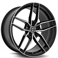 20" Curva Wheels CFF25 Gloss Black Machined Flow Forged Rims