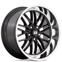 20" Staggered U.S. Mags Wheels Santa Cruz U138 Gloss Black with Diamond Cut Lip Rims