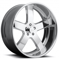 22" U.S. Mags Forged Wheels Hustler US445 Polished Tuckin Series Rims