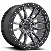 18" Fuel Wheels D680 Rebel Anthracite Center with Black Lip 6-Lug Off-Road Rims 