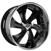 24" Snyper Forged Wheels Boss Black with Chrome Lip Rims