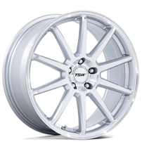 20" Staggered TSW Wheels TW004 Canard Gloss Silver with Machined Face Flow Formed Rims