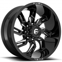 20" Fuel Wheels D747 Lockdown Gloss Black Milled Off-Road Rims 