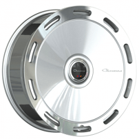 24" Giovanna Wheels AMUR Smooth Gloss Silver with Polished Lip Flow Formed Floating Cap Rims