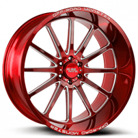 26x12" Off Road Monster M26 Candy Red Milled Wheels (6x139/135, -44mm) 
