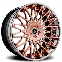 20" Artis Forged Wheels Monza Brushed Rose Gold Face with Chrome Lip Rims