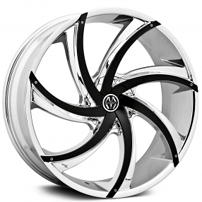 22x8.5" Massiv Wheels 920 Turbino Chrome with Black Accents Rims