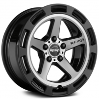 15" Reika Wheels Teton R20 Black with Machined Face Flow Formed Crossover Rims