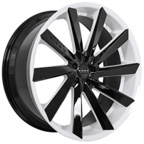 22" Staggered Koko Kuture Wheels Kapan Gloss Black with Custom White Inner Rims