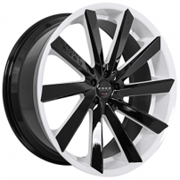 20" Staggered Koko Kuture Wheels Kapan Gloss Black with Custom White Inner Rims