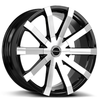 20" Strada Wheels Gabbia Gloss Black Machined Rims 