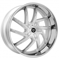 26" Lexani Wheels Senna Silver with SS Lip Covered Cap Rims