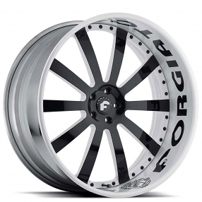 21" Forgiato Wheels Concavo Custom 2 Tone with Black Lettering on White Lip Forged Rims