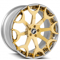 21" Forgiato Wheels Capolavaro-ECL Gold with Chrome Lip Forged Rims