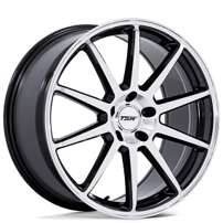 20" Staggered TSW Wheels TW004 Canard Gloss Black with Machined Face Flow Formed Rims