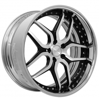 20x8.5" AMF Forged AMF020 Black Machined Face with Chrome Lip Wheels (5x114/112/120, +24.5mm) 