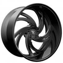 22" Staggered Snyper Forged Wheels Isolator Full Black Rims