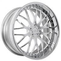 22" AC Forged Wheels ACF701 Chrome with White Window Three Piece Rims 