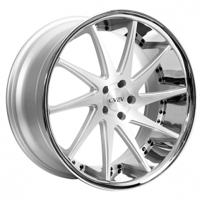 20x10.5" Azad AZ23 Silver Machined with Chrome Lip Wheels (5x112/114/120, +27/42mm) 