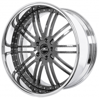 19" AC Forged Wheels ACF707 Carbon Fiber Finish with Chrome Lip Three Piece Rims