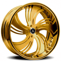 20" Artis Forged Wheels Avenue Brushed Gold Face with Gold over Chrome Lip Rims