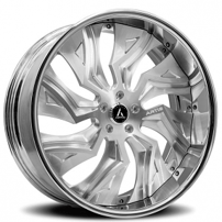 19" Artis Forged Wheels Buckeye Brushed Silver Face with Chrome Lip Rims