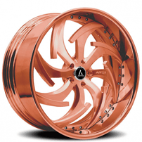 19" Artis Forged Wheels Dagger Brushed Rose Gold Face with Rose Gold over Chrome Lip Rims