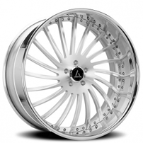 20" Artis Forged Wheels International Brushed Silver Face with Chrome Lip Rims