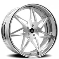 20" Staggered Artis Forged Wheels Nirvana Brushed Silver Face with Chrome Lip Rims