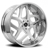 19" Staggered Artis Forged Wheels Pueblo Brushed Silver Face with Chrome Lip Rims