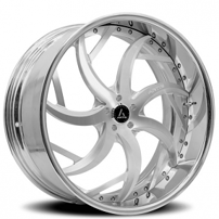 24" Artis Forged Wheels Sincity Brushed Silver Face with Chrome Lip Rims