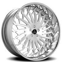 20" Artis Forged Wheels Spartacus Brushed Silver Face with Chrome Lip Rims