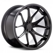 20" Staggered Ferrada Wheels FR2 Matte Black with Gloss Black Lip Rims