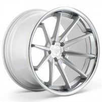 20" Ferrada Wheels FR4 Silver Machined with Chrome Lip Rims