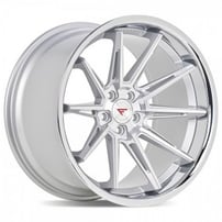 22" Ferrada Wheels CM2 Silver Machined with Chrome Lip Rims