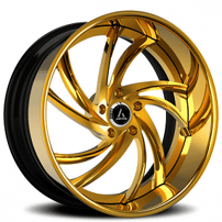 19" Artis Forged Wheels Twister Gold over Chrome Face and Lip Rims