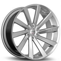 20" Staggered Koko Kuture Wheels Kapan Gloss Silver Rims