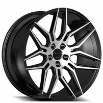 22" Staggered Giovanna Wheels Bogota Black Machined Rims