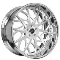 22" Artis Forged Wheels Bristol Brushed Silver Face with Chrome Lip Rims