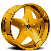 19" Staggered Artis Forged Wheels Cashville Brushed Gold Face with Gold over Chrome Lip Rims