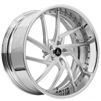 21" Artis Forged Wheels Fairfax Brushed Silver Face with Chrome Lip Rims