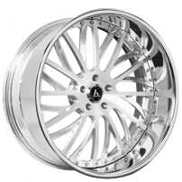 21" Artis Forged Wheels G-Boro Brushed Silver Face with Chrome Lip Rims