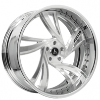 26" Artis Forged Wheels Kingston Brushed Silver Face with Chrome Lip Rims